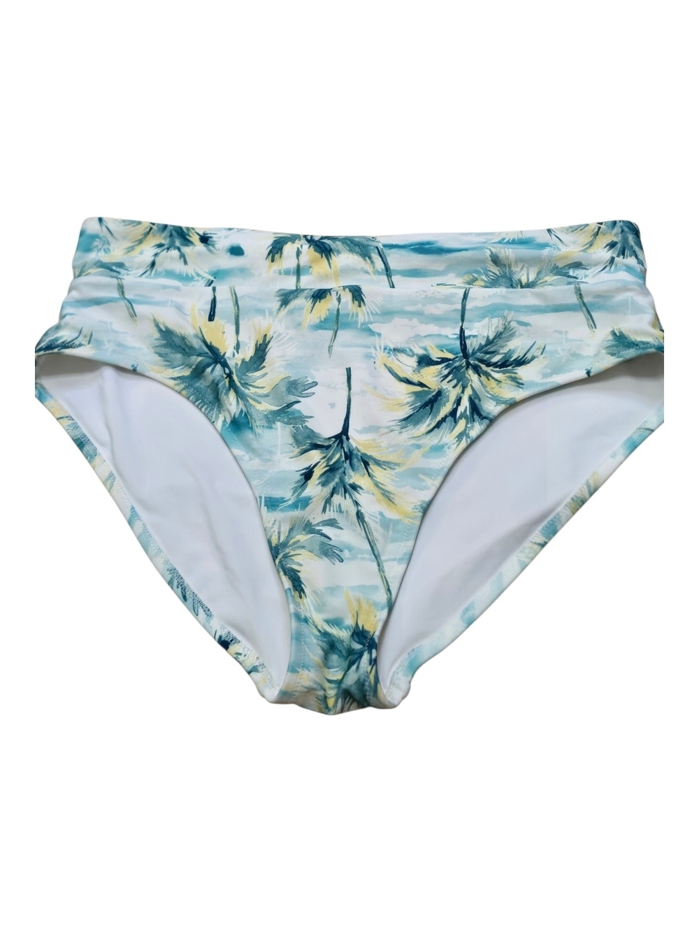 Old Navy Palm Print Bikini Bottoms XL Tropical High Rise Swim Bottoms